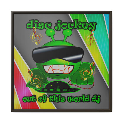 disc jockey - framed canvas art (rainbow split)