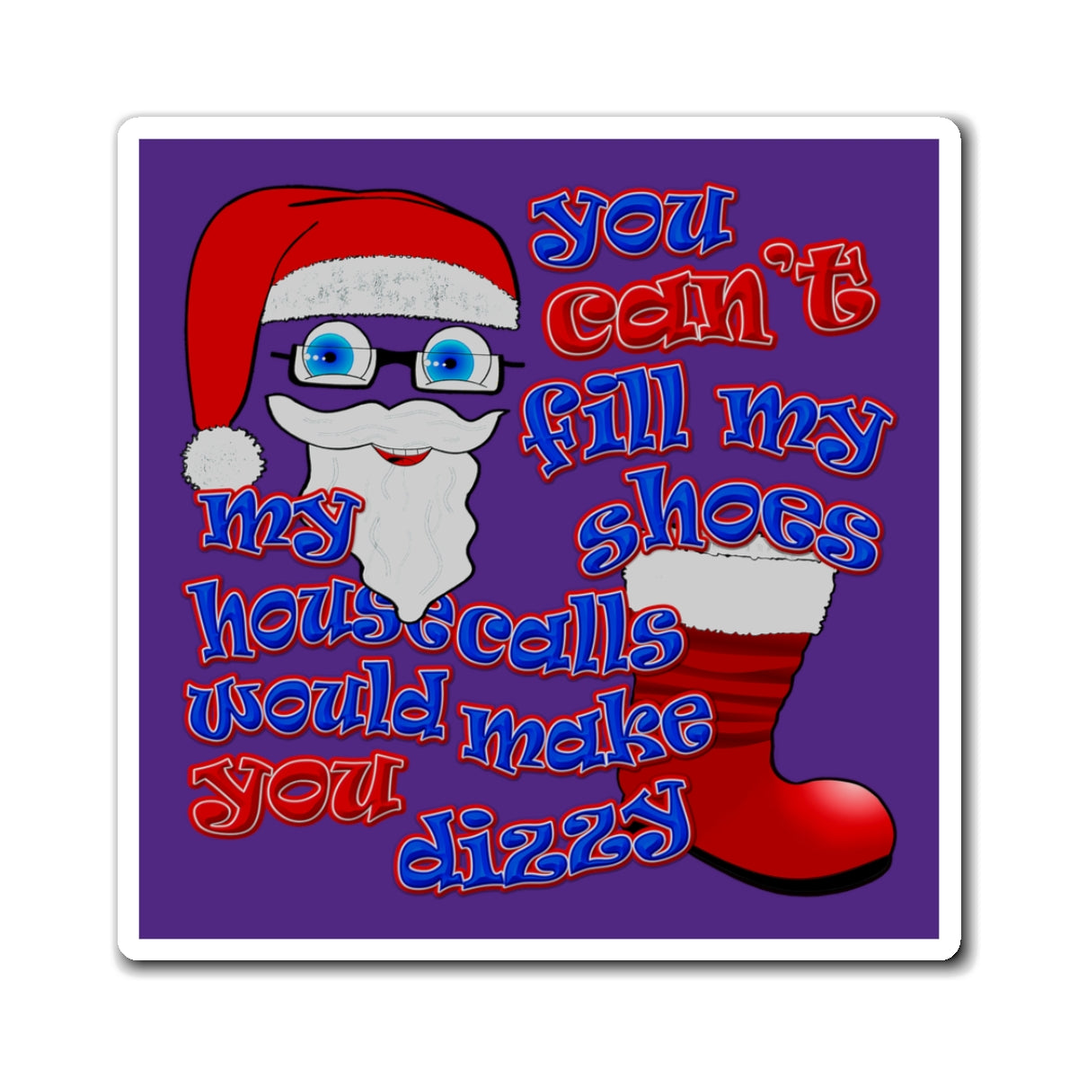 santa's shoes - Magnets - (purple)