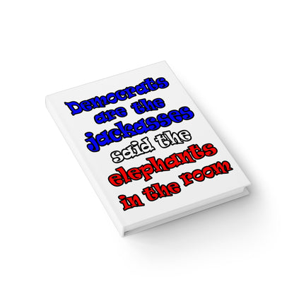 donkeys and elephants - journal-lined (white)