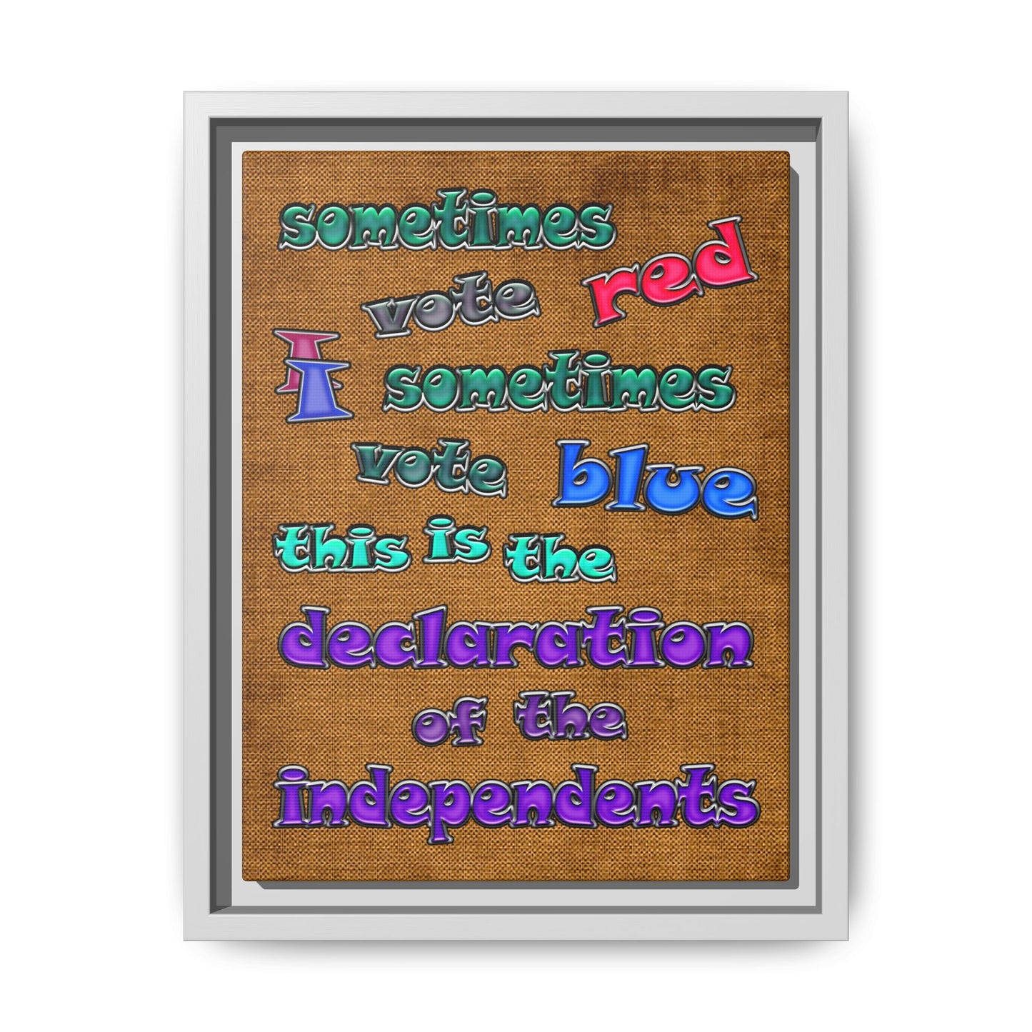 declaration of the independents - framed canvas art (brown papyrus)