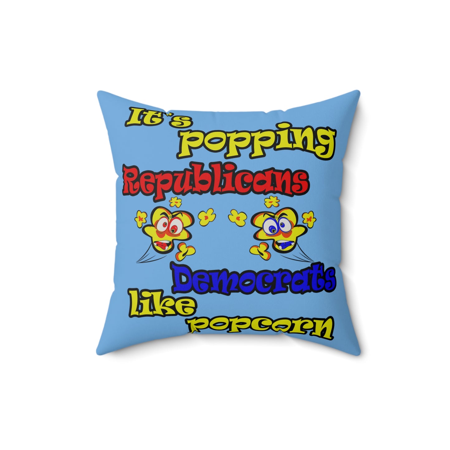 popping like popcorn - Faux Suede Square Pillow - (light blue)