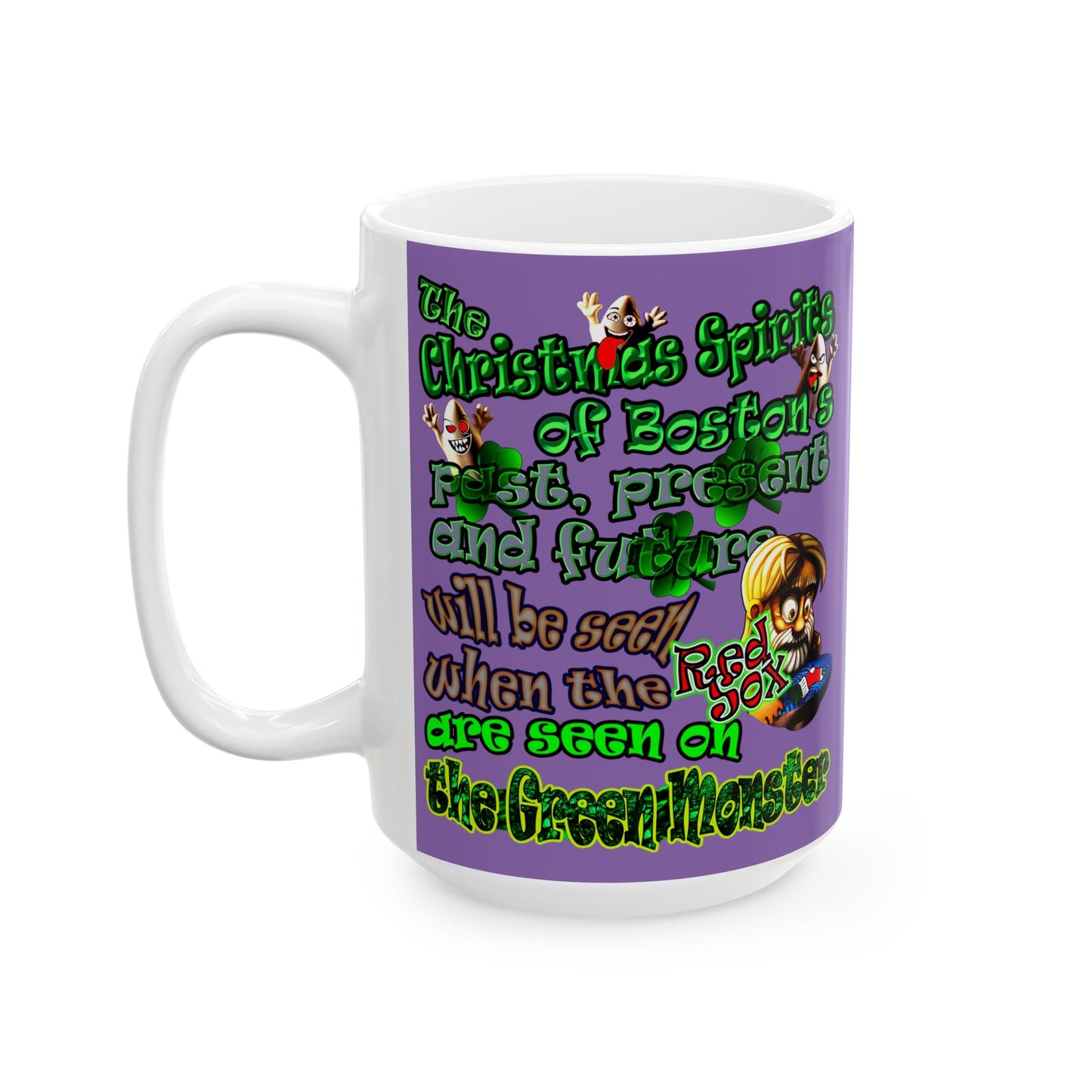 christmas spirits of boston - White Mug (light purple)