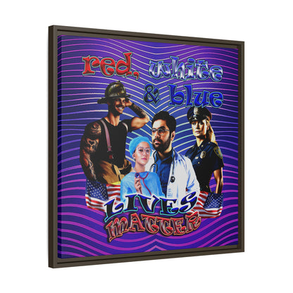 rw&b lives matter - framed canvas art (purple wave)