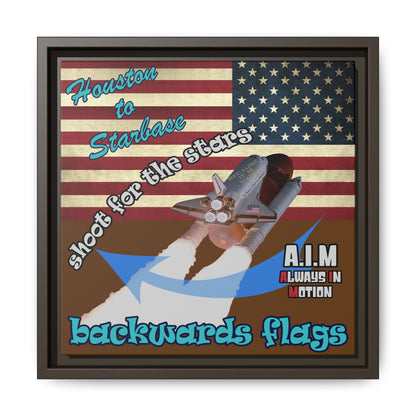 shoot for the stars - framed canvas art (brown)