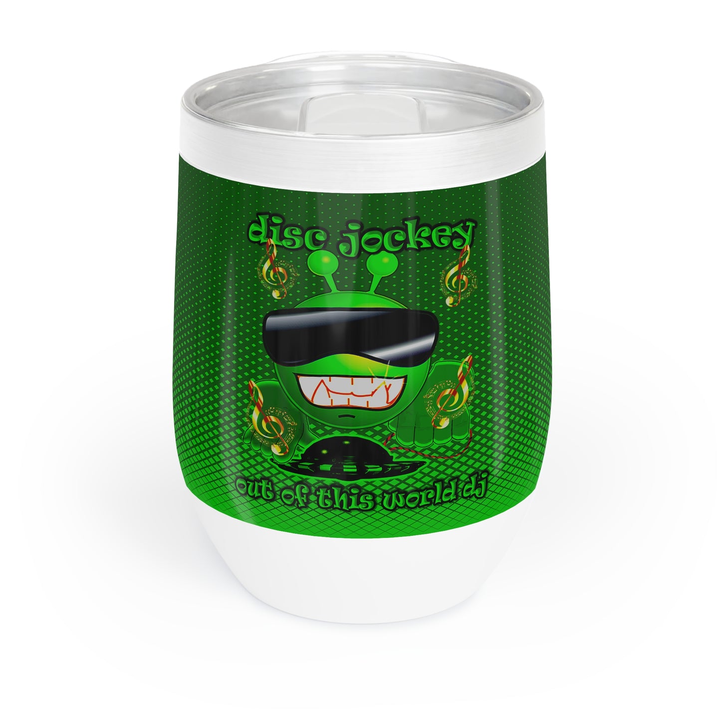 disc jockey - Chill Wine Tumbler (logo green)