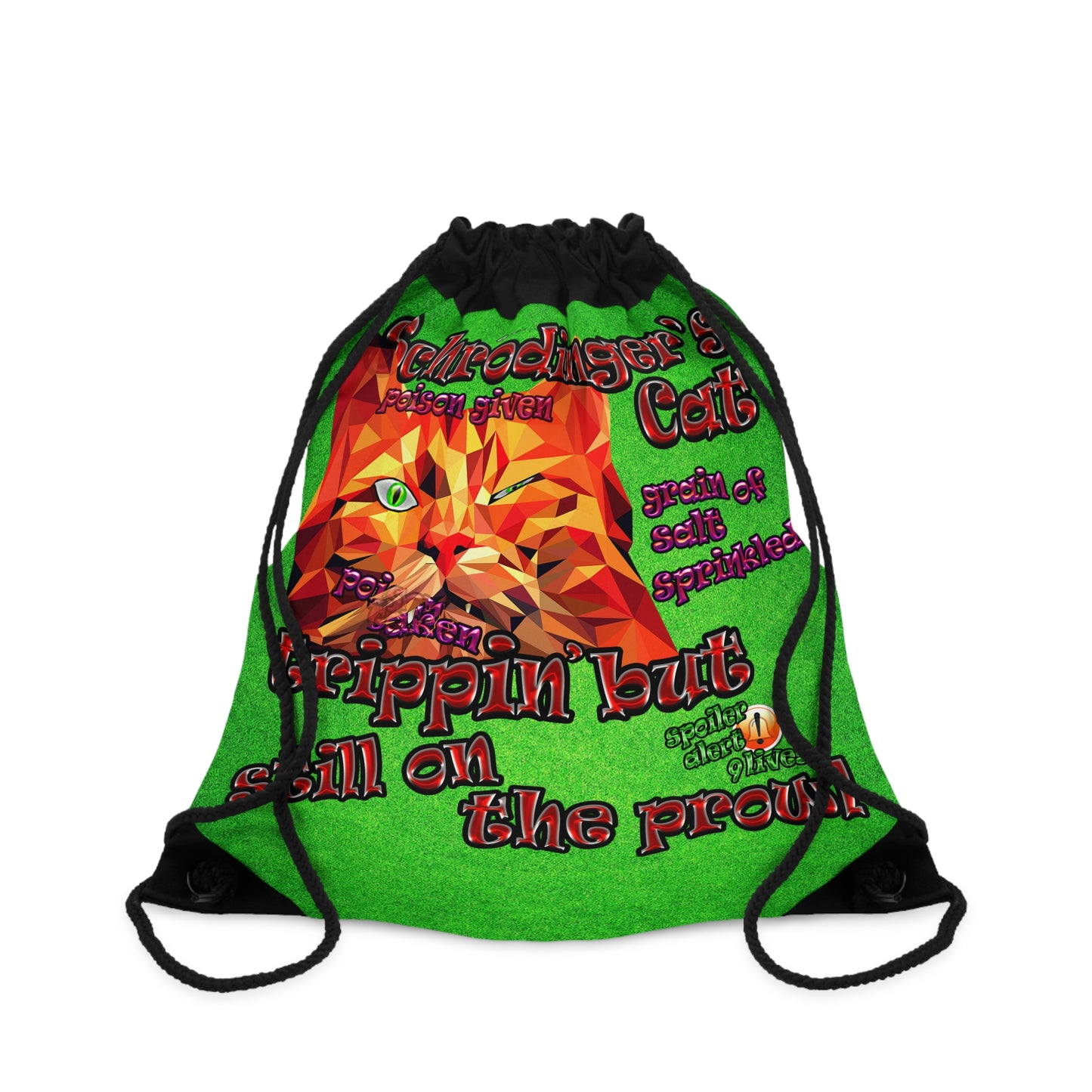 schrodinger's cat - Drawstring Bag (green turf)