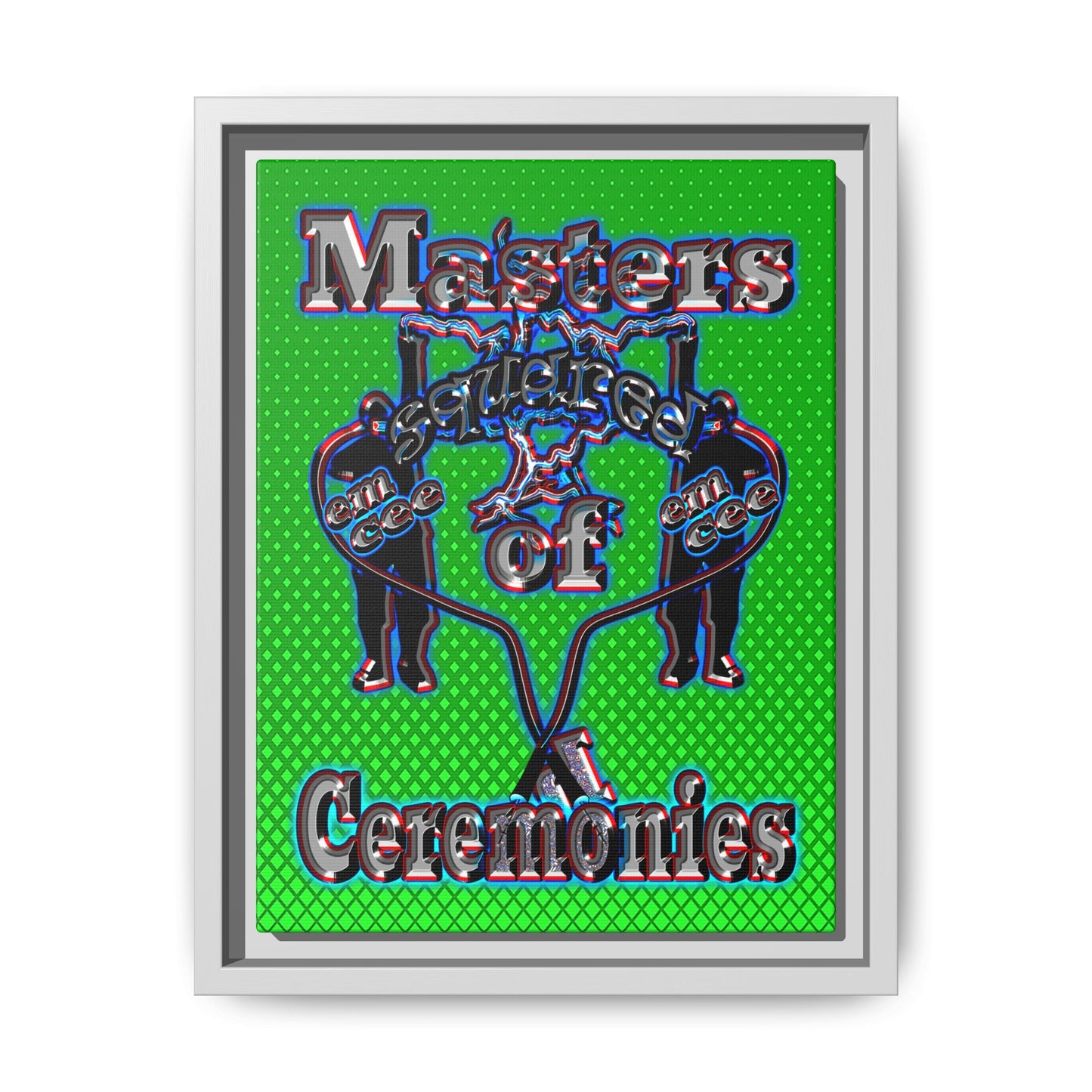em cee squared - framed canvas art (logo green)