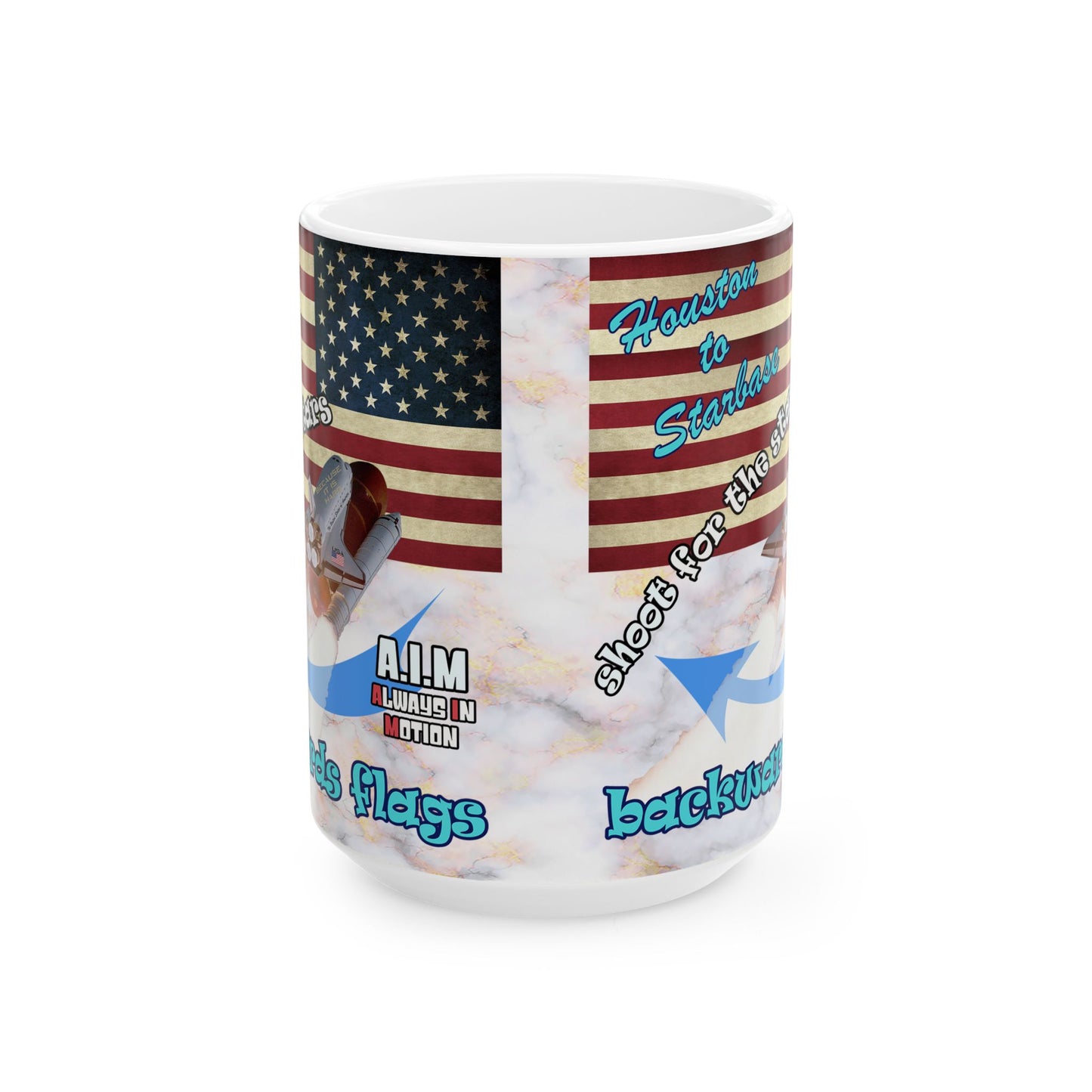 shoot for the stars - White Mug (white marble)