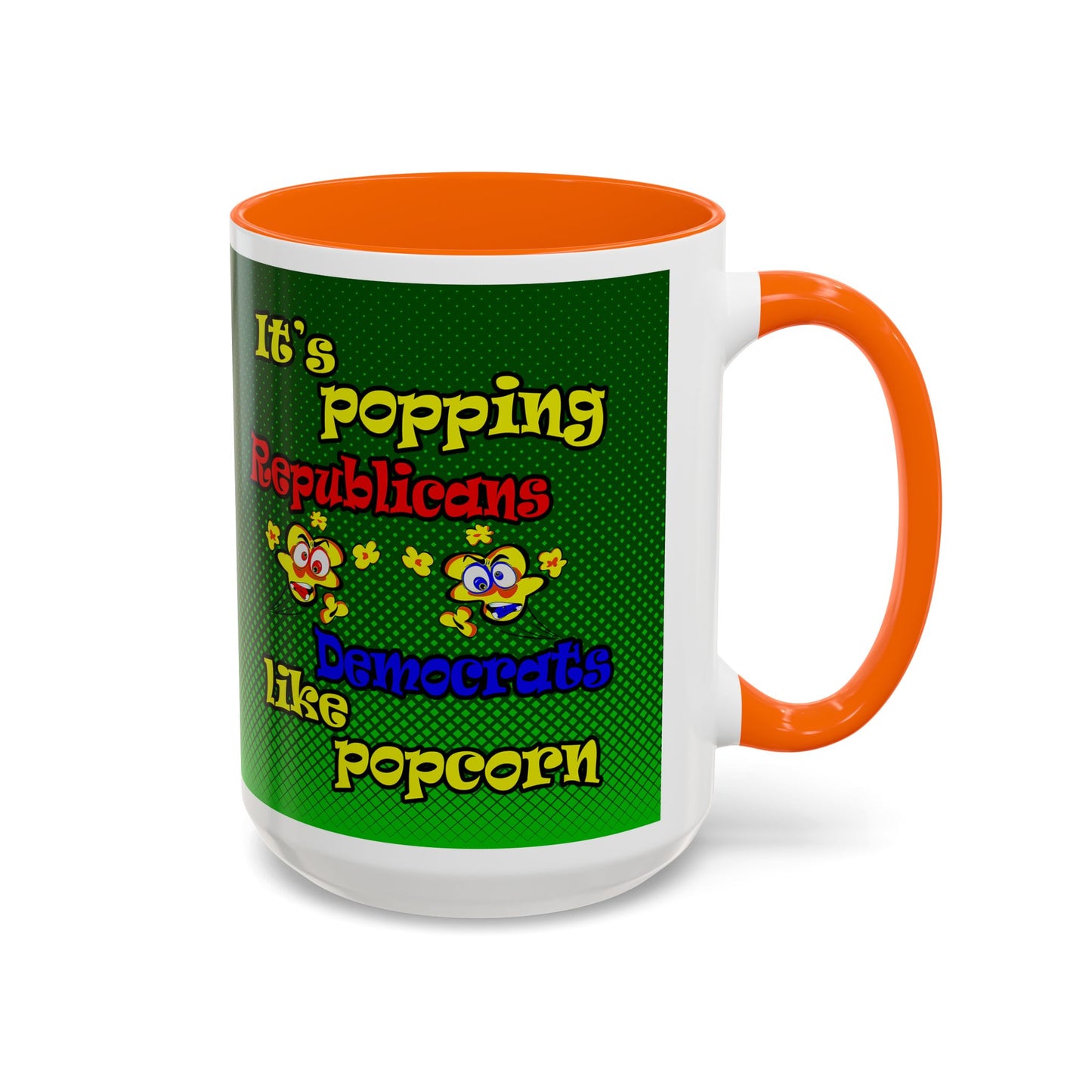 popping like popcorn - Accent Mug (logo green)