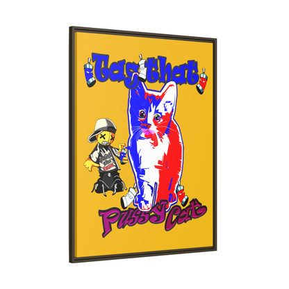 tag that - framed canvas art (yellow)