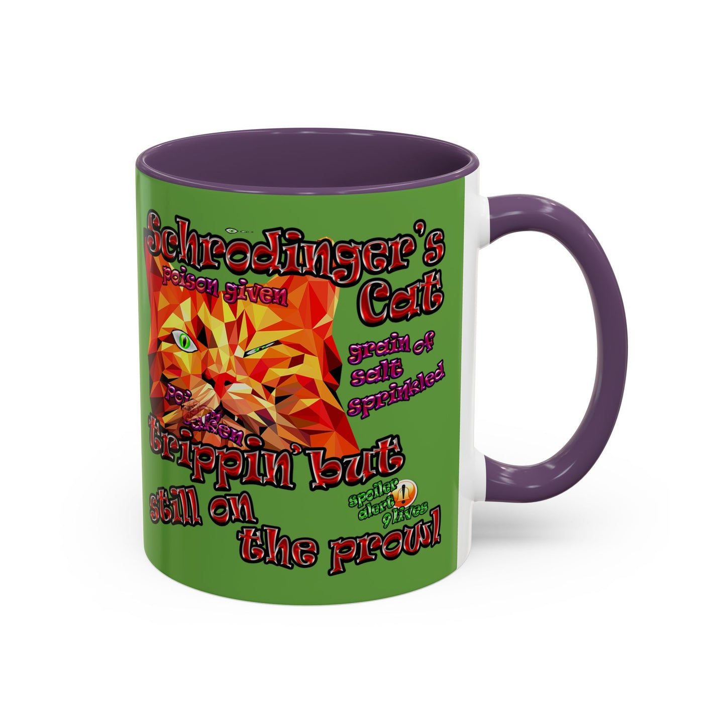 schrodinger's cat - Accent Mug (green)