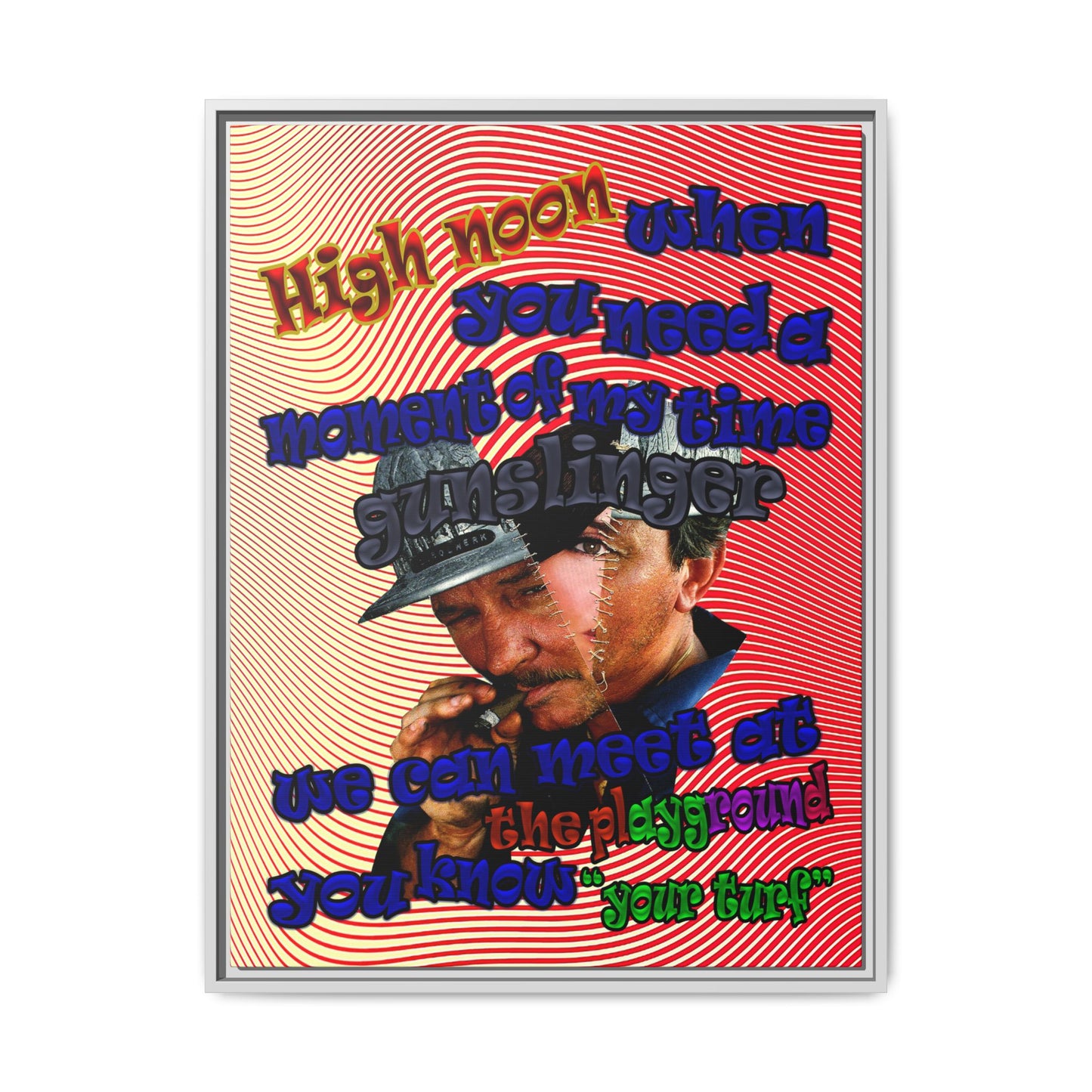 high noon - framed canvas art (yellow-orange wave)