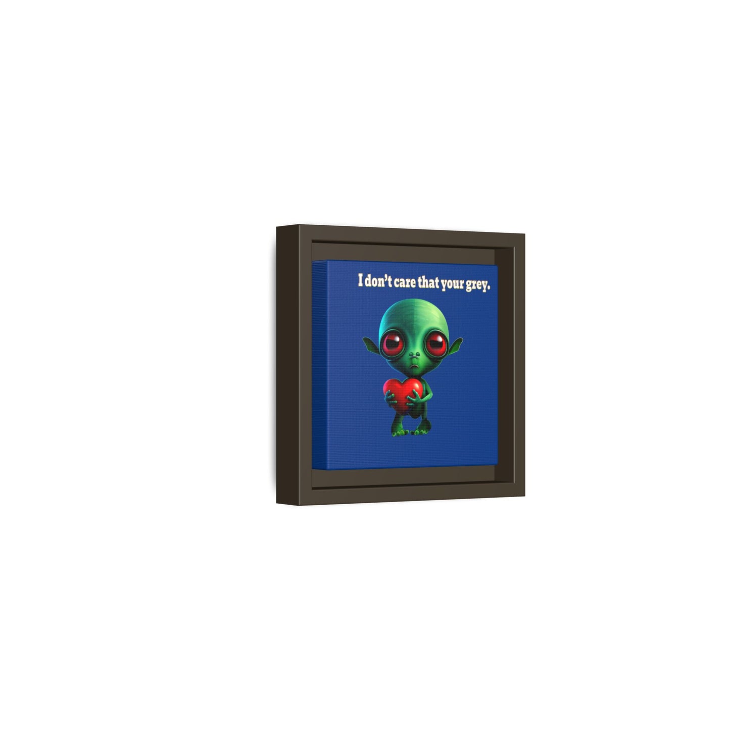 I don't care that your grey - framed canvas art (dark blue)