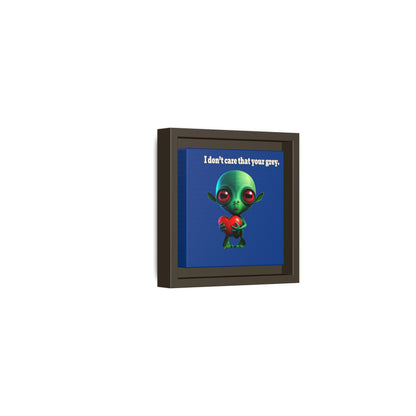 I don't care that your grey - framed canvas art (dark blue)