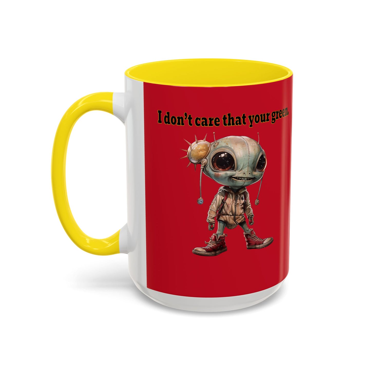 I don't care that your grey - Accent Mug (dark red)