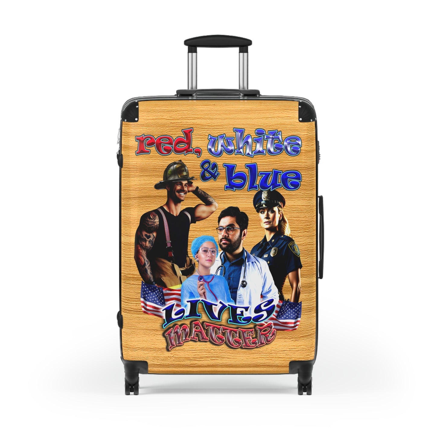 rw&b lives matter - Suitcase (butterscotch wood finish)
