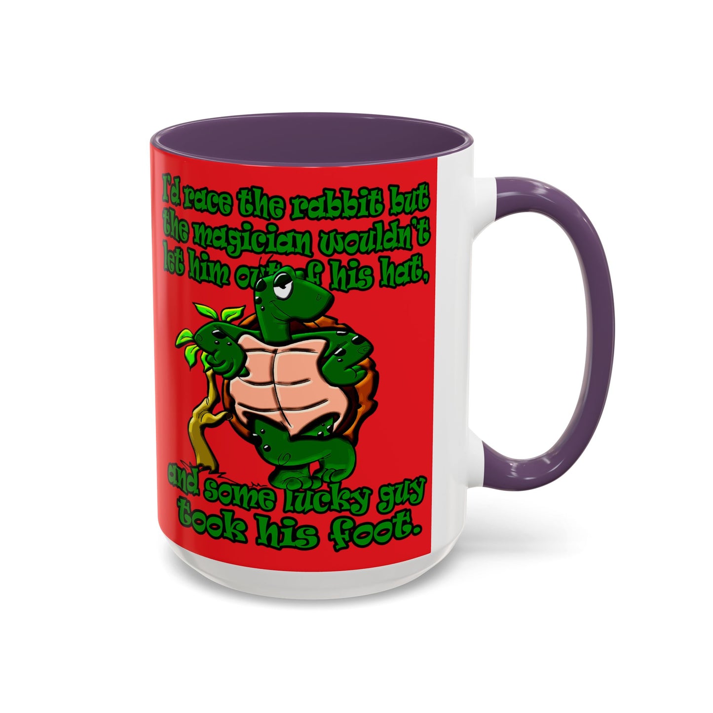 turtle race - Accent Mug (red)