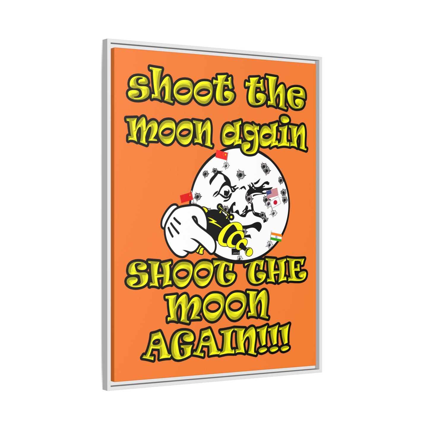 shoot the moon again - framed canvas art (crusta)