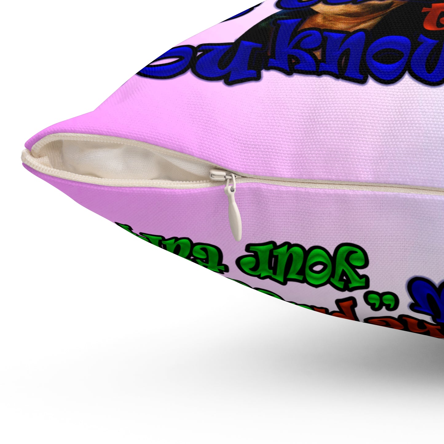 high noon - Spun Polyester Square Pillow - (light blue-pink wave)