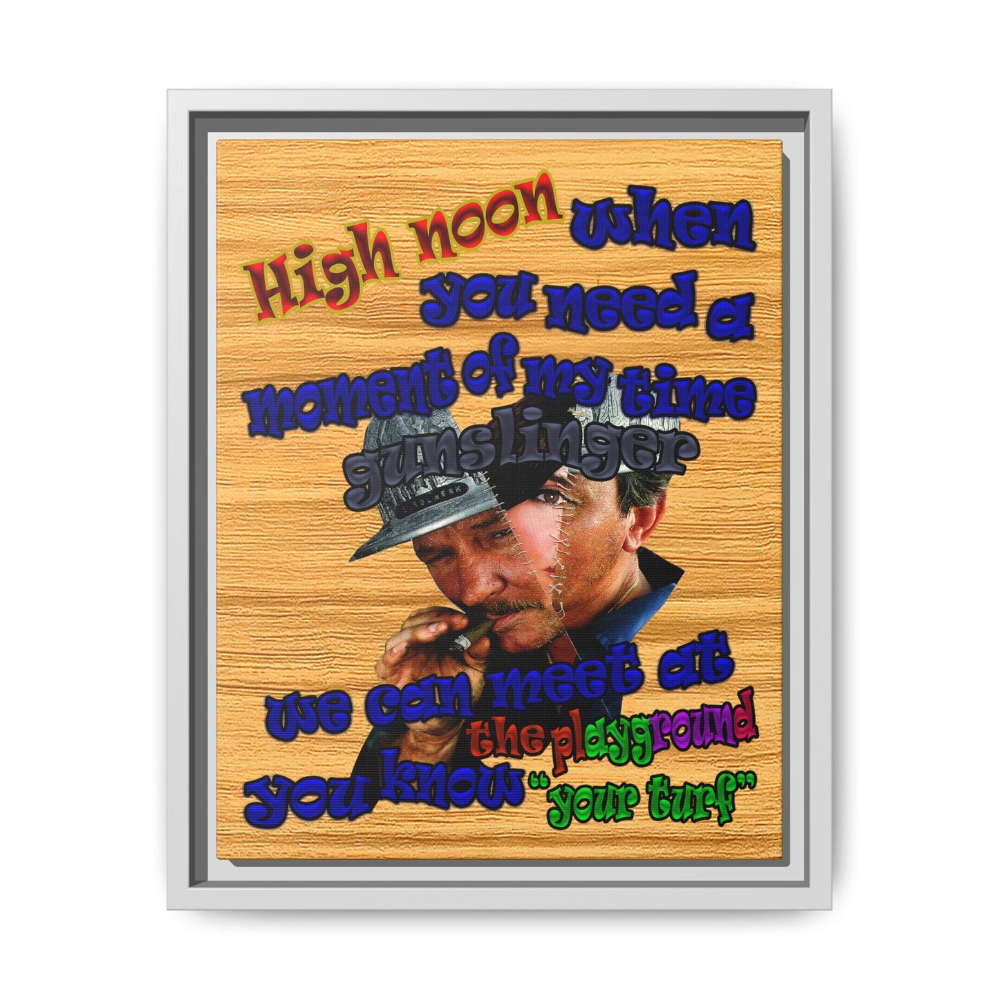 high noon - framed canvas art (butterscotch wood finish)