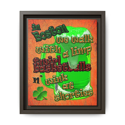 celtics logo - framed canvas art (burnt orange)
