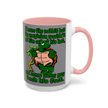 turtle race - Accent Mug (grey)