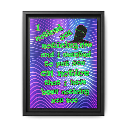 noticed you noticing - framed canvas art (purple wave)