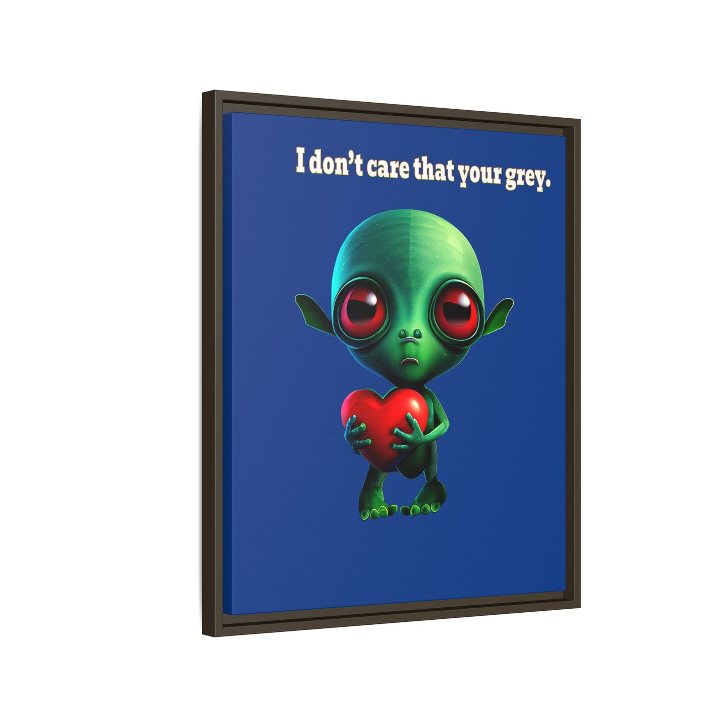 I don't care that your grey - framed canvas art (dark blue)