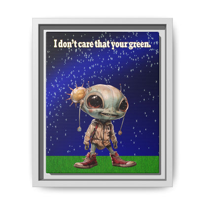 I don't care that your green - framed canvas art ('snoops' background)