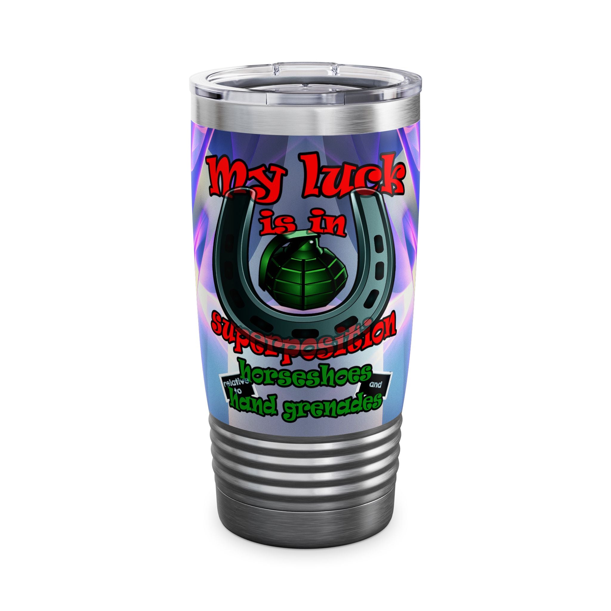 my luck - Ringneck Tumbler, 20oz (grey-pink wave)