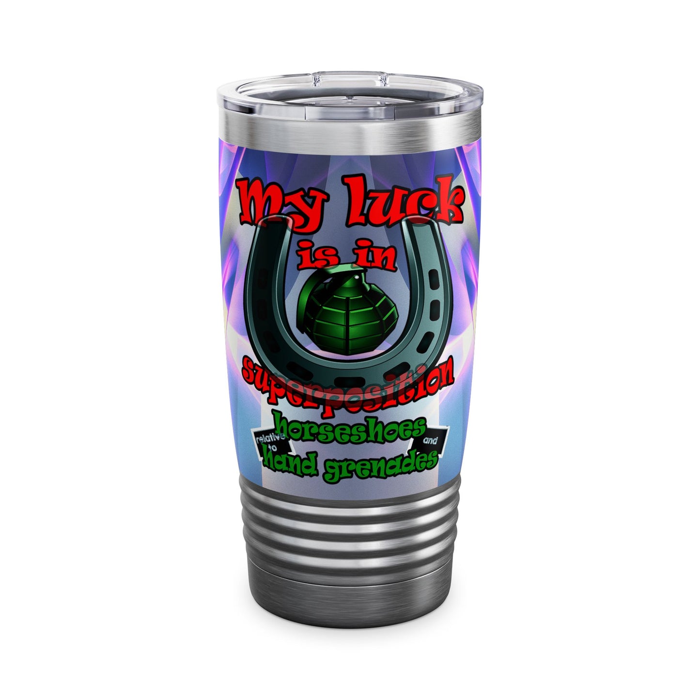 my luck - Ringneck Tumbler, 20oz (grey-pink wave)