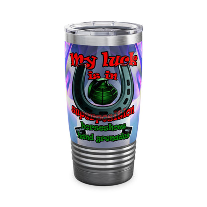 my luck - Ringneck Tumbler, 20oz (grey-pink wave)