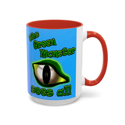 green monster - Accent Mug (light blue-purple wave)