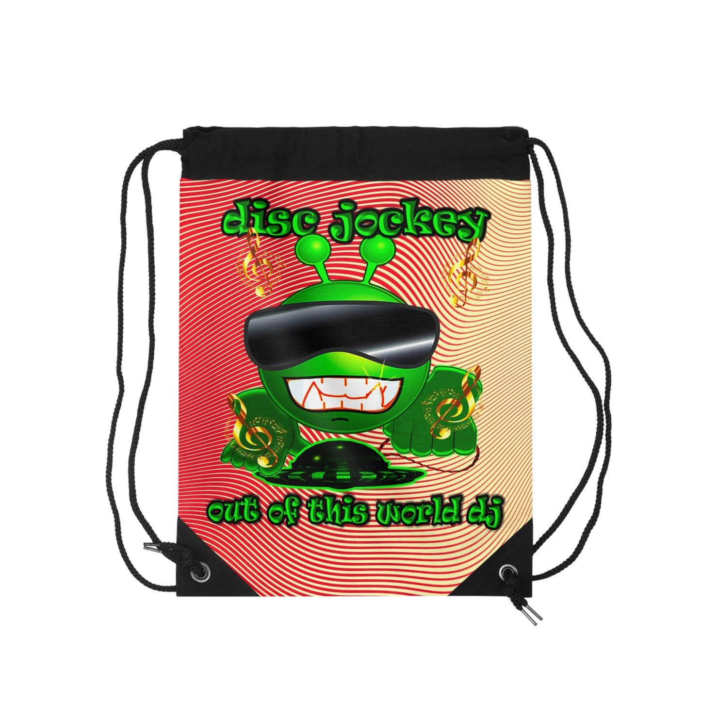 disc jockey - Drawstring Bag (yellow-orange wave)