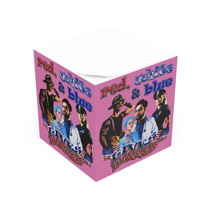 rw&b lives matter - note cube (light pink)
