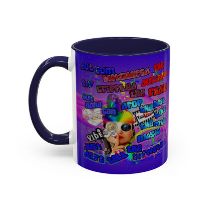 drop the beat - Accent Mug (purple-pink wave)