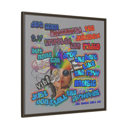 drop the beat - framed canvas art (grey)