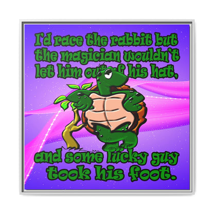 turtle race - framed canvas art (purple-pink wave)