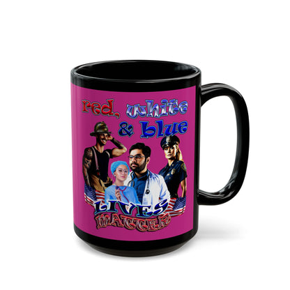 rw&b lives matter - Black Mug (pink)