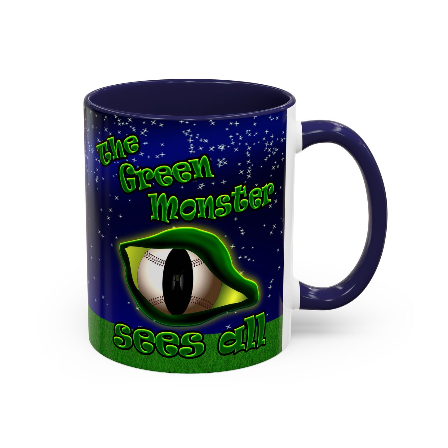 green monster - Accent Mug ('snoops' background)