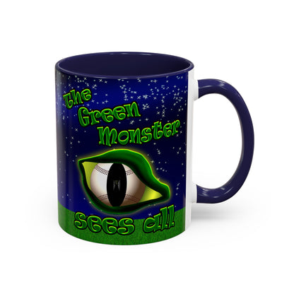 green monster - Accent Mug ('snoops' background)