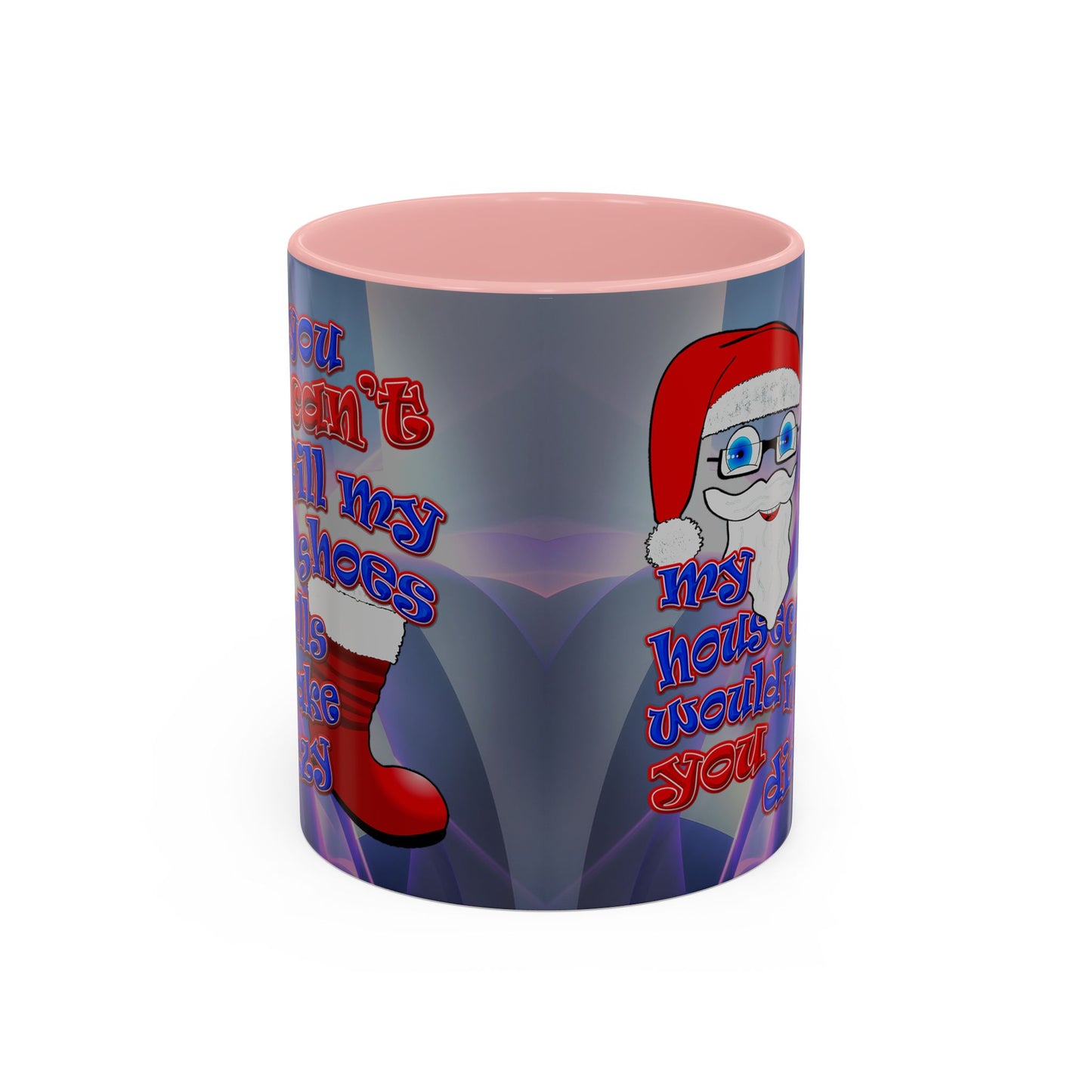 santa's shoes - Accent Mug (grey-pink wave)