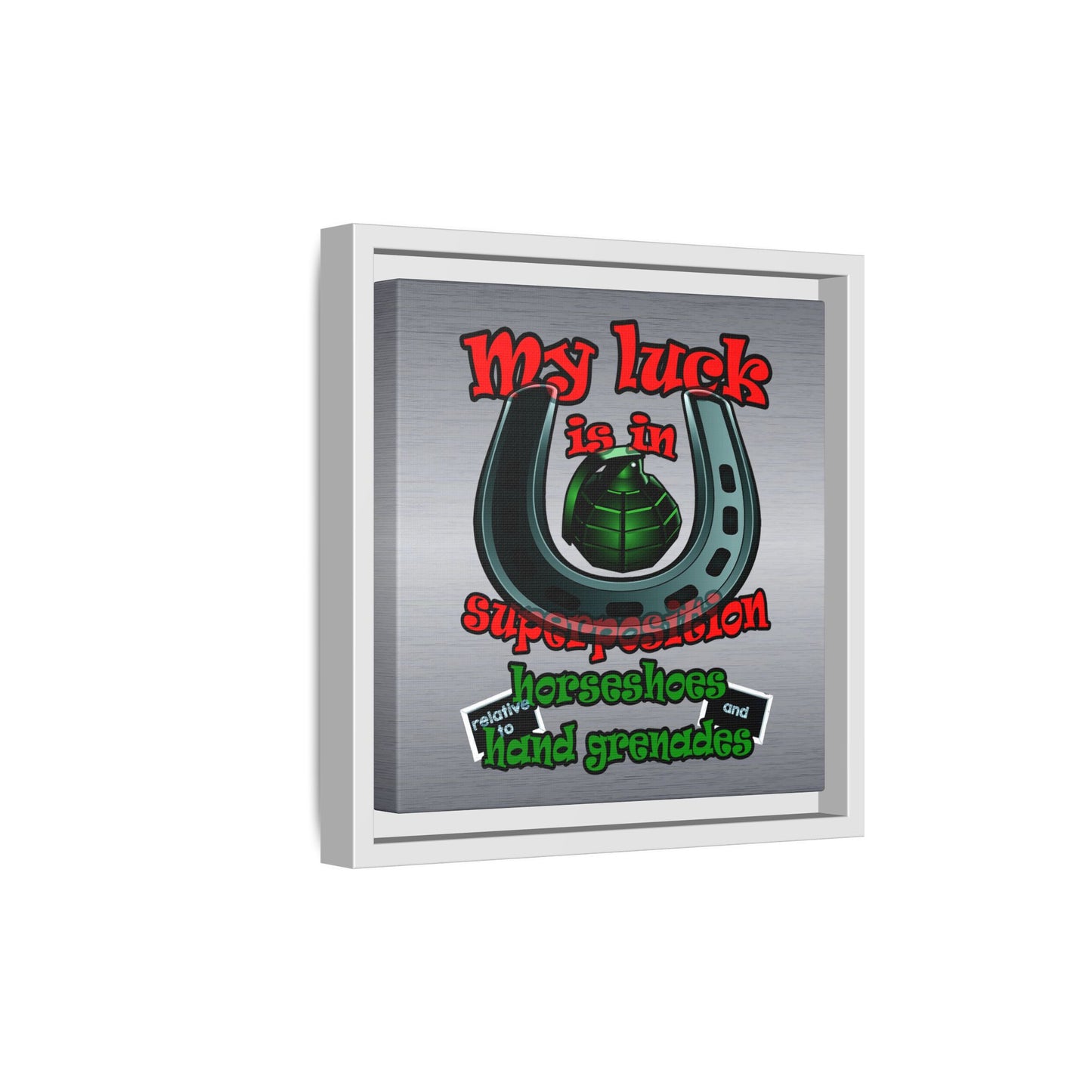 my luck - framed canvas art (brushed nickel)
