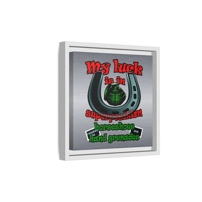 my luck - framed canvas art (brushed nickel)