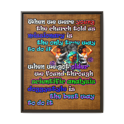 doggystyle - framed canvas art (brown papyrus)