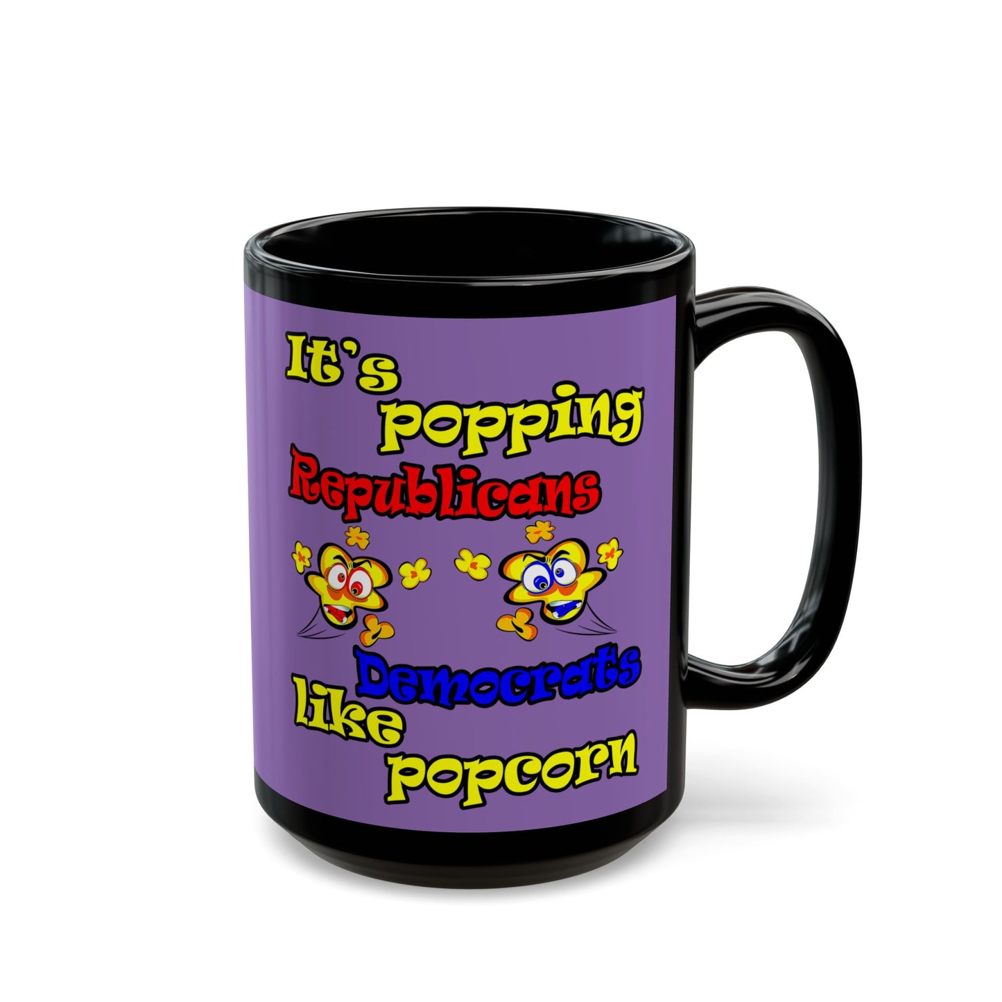 popping like popcorn - Black Mug (light purple)