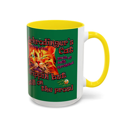 schrodinger's cat - Accent Mug (dark green)