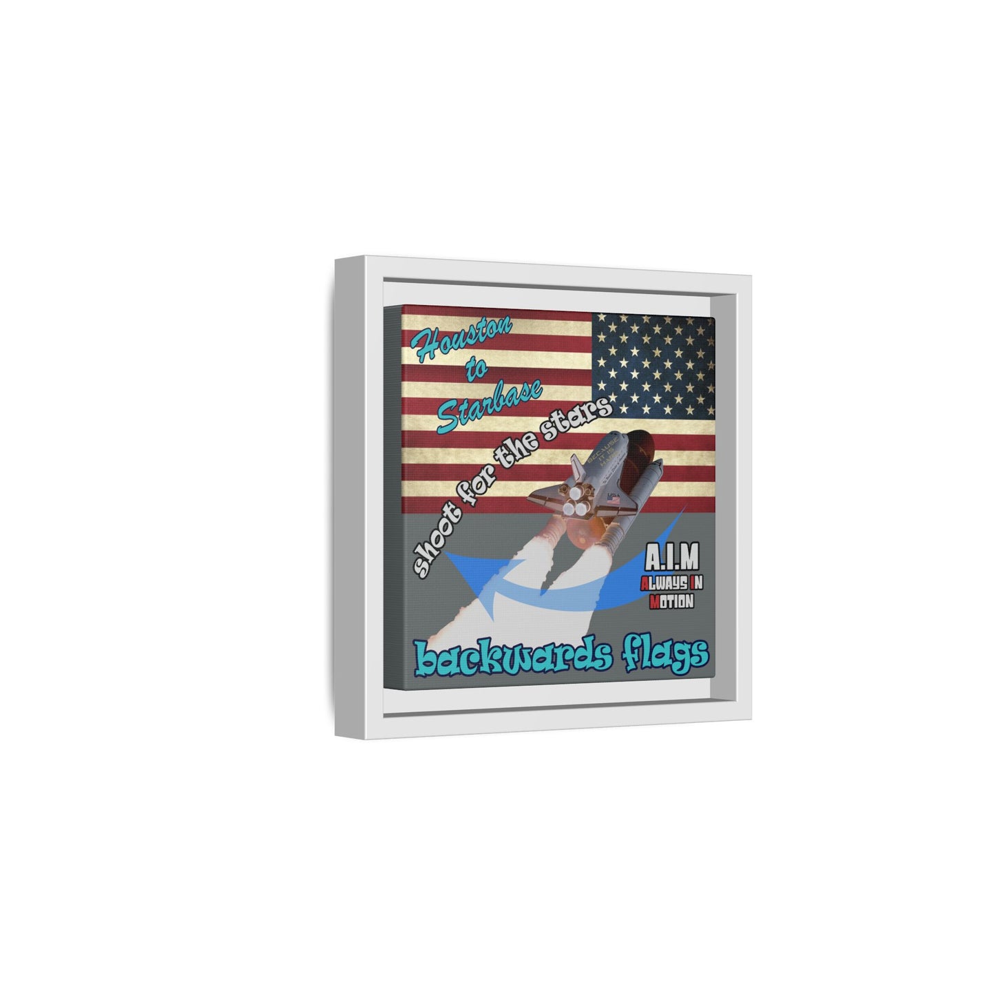 shoot for the stars - framed canvas art (dark grey)