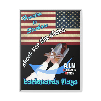 shoot for the stars - framed canvas art (black)
