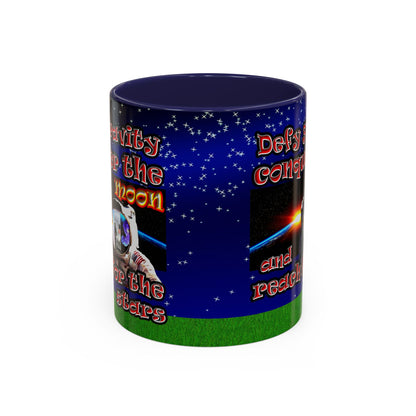 defy conquer reach - Accent Mug ('snoops' background)